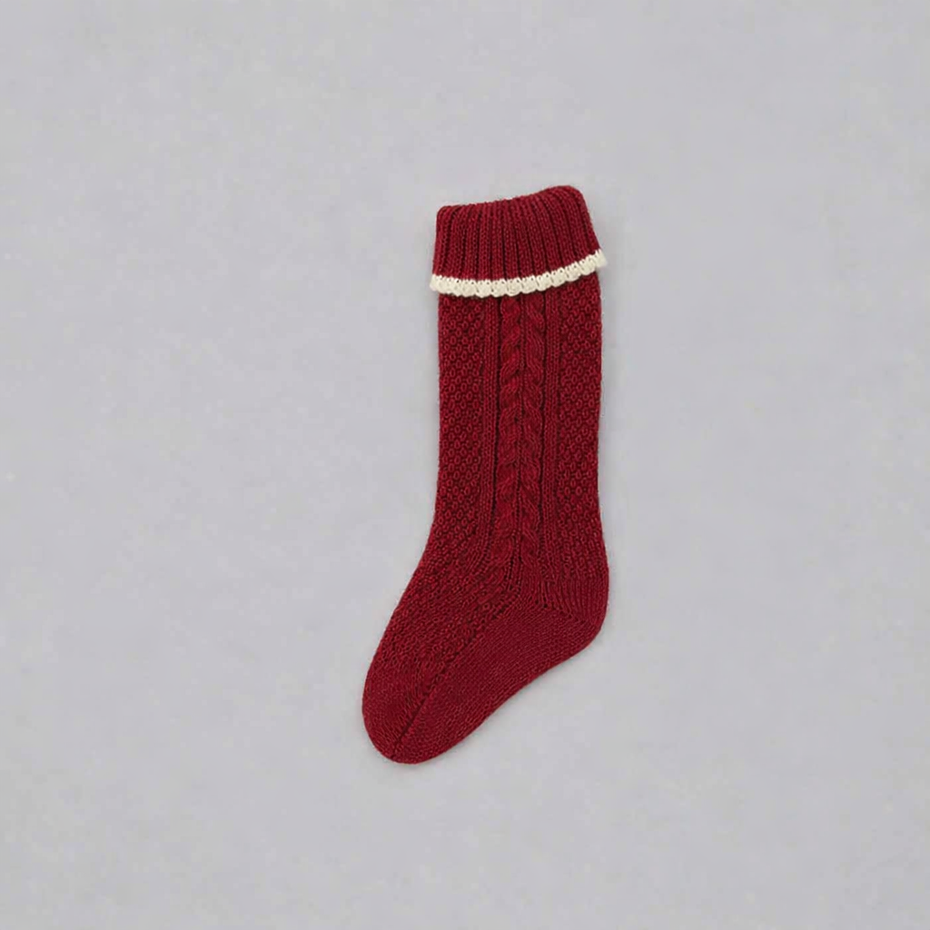 Rahigo Girls Burgundy Red & Cream Socks - AW26 (Preorder)