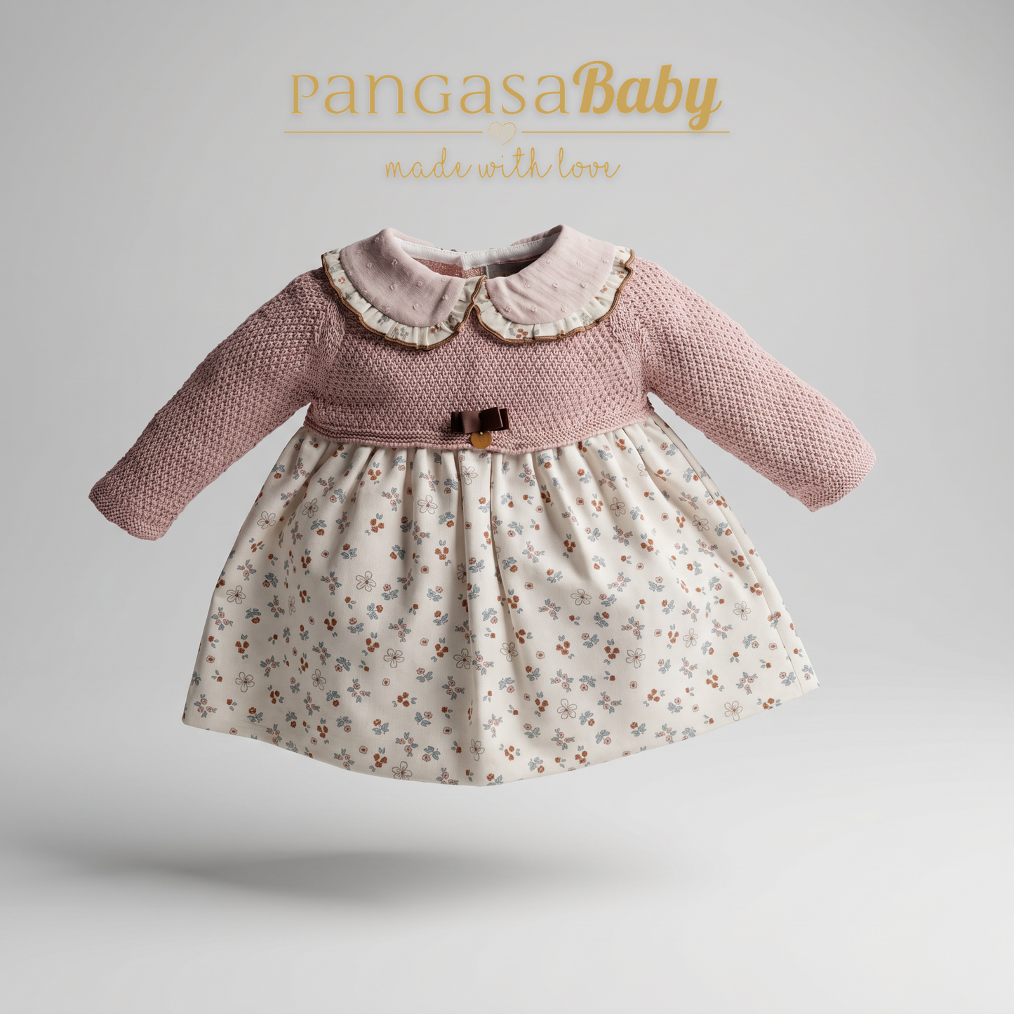 Pangasa Baby Vintage Pink Halfknit Dress & Knickers ~ AW26 Preorder