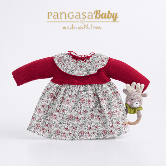 Pangasa Baby Cherry Red Dress & Knickers ~ AW26 Preorder
