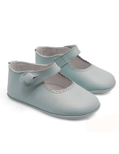 Baby Mary Jane Leather Shoes with Buttons