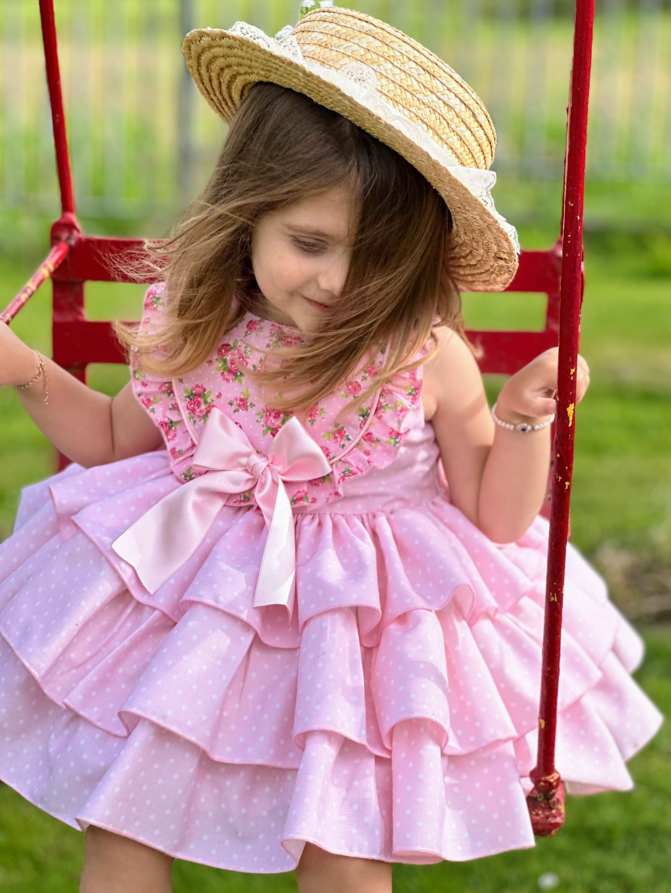 Sonata Pink Polka Dot Dress - (Made To Order)
