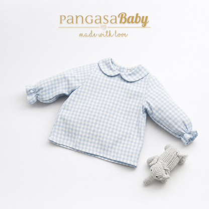 Pangasa Baby 2 Piece Blue Knitted Dungaree Set ~ AW26 Preorder