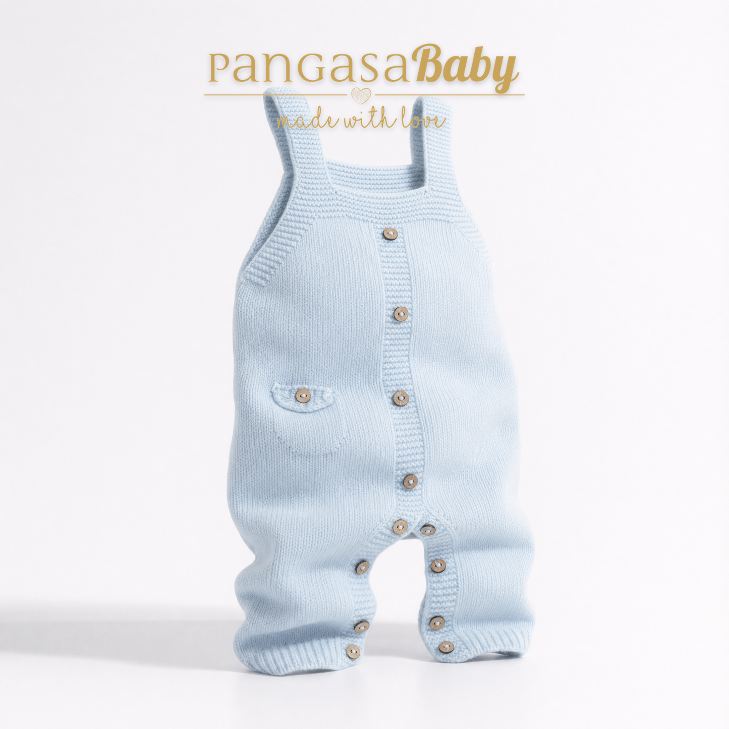 Pangasa Baby 2 Piece Blue Knitted Dungaree Set ~ AW26 Preorder