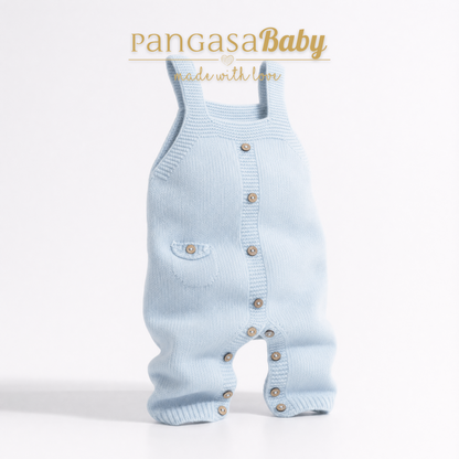 Pangasa Baby 2 Piece Blue Knitted Dungaree Set ~ AW26 Preorder