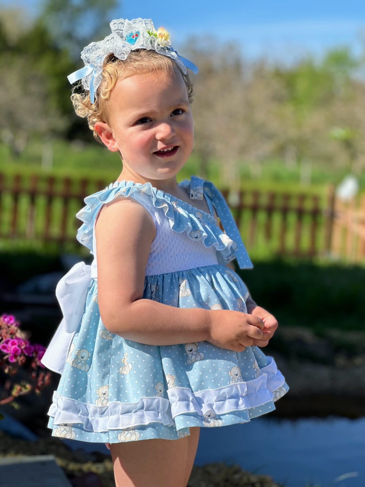 Sonata Teddybear Print Dress  - (Made To Order)