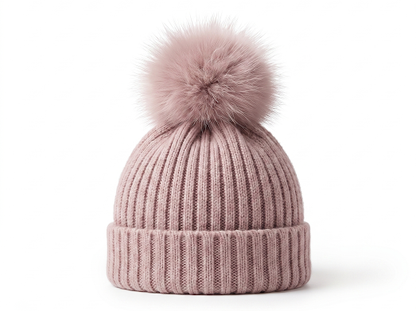 Pangasa Baby Chocolate Brown Faux Pom Ribbed Hat - Preorder