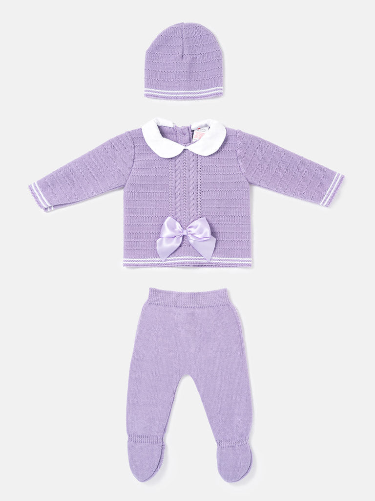Baby Girl Violeta 3 piece Lilac Knitted Set