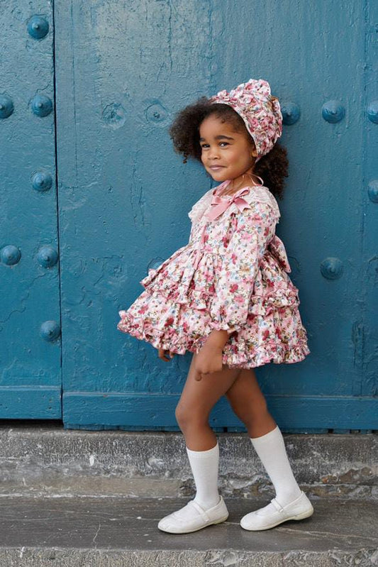 Ela Confeccion AW25 Girls Floral Puffball Dress Set - (Made to order)