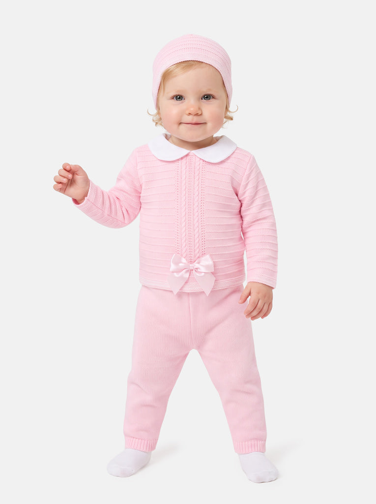 Baby Girl Violeta 3 piece Pink Knitted Set