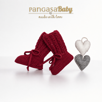 Pangasa Baby Ivory Cable Knitted Booties ~ AW26 Preorder