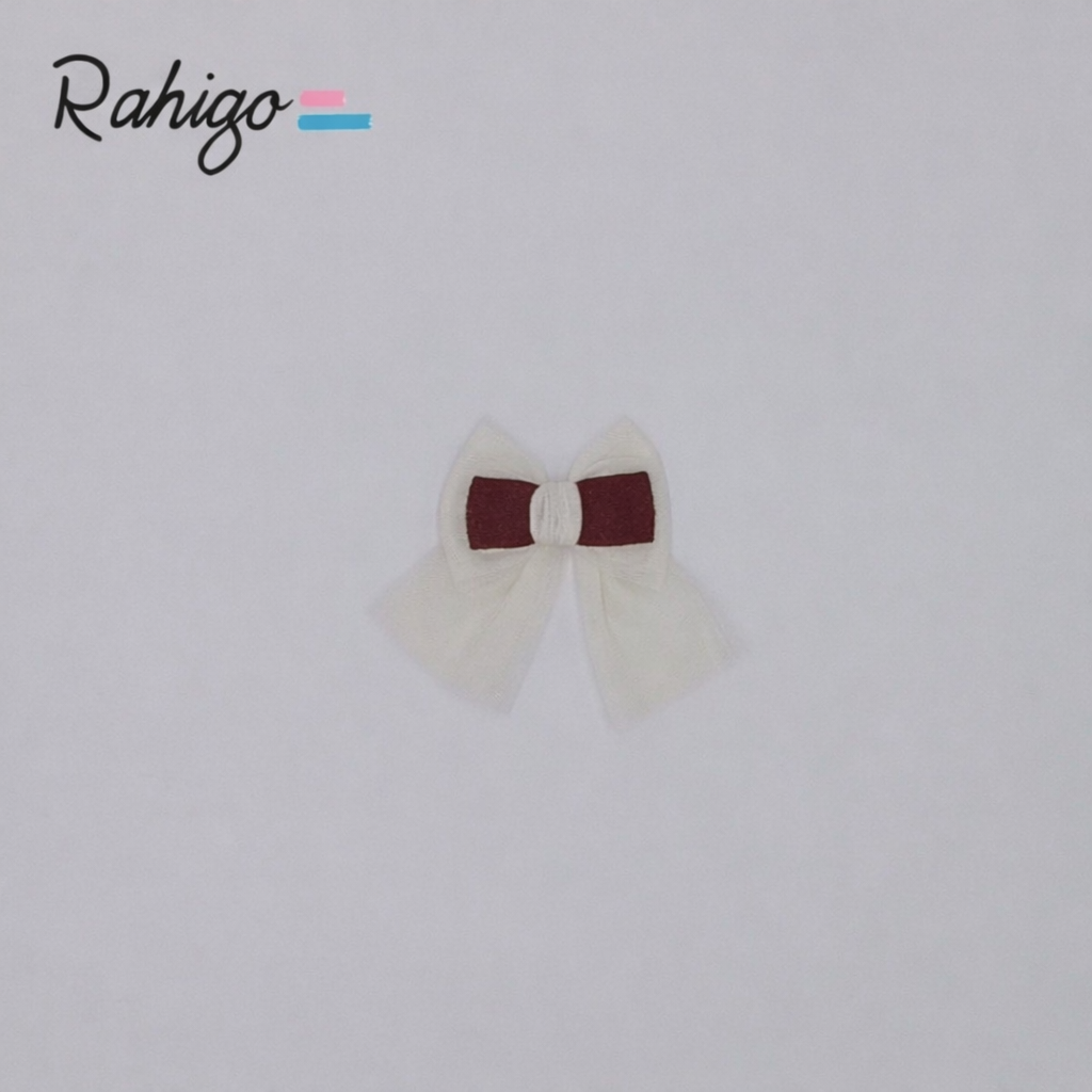 Rahigo Girls Burgandy & Cream Hair Bow - AW26 (Preorder)
