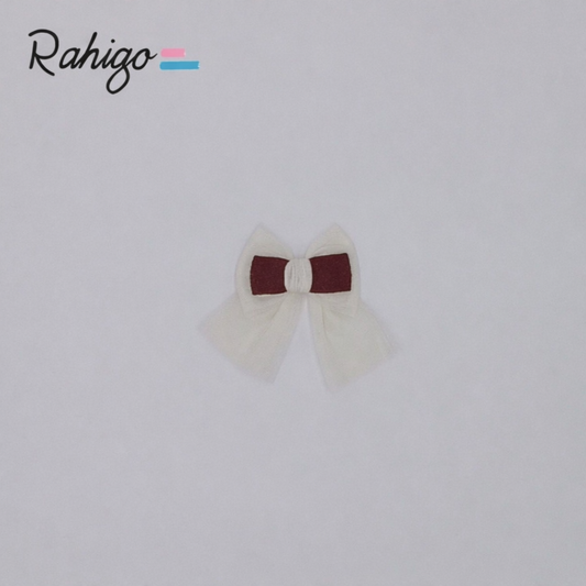 Rahigo Girls Burgandy & Cream Hair Bow - AW26 (Preorder)