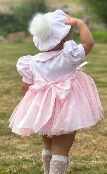 Sonata Classic Pink Handmade Plumeti Dress (Made To Order)