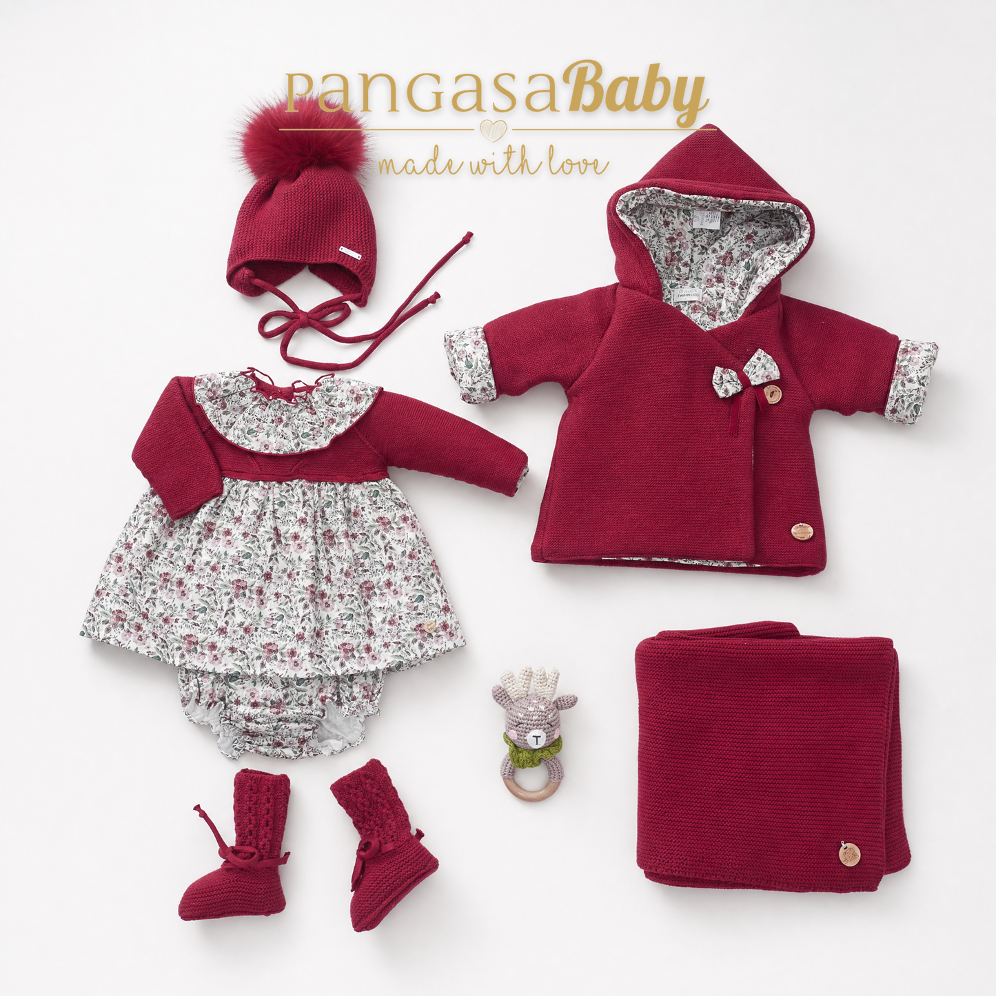 Pangasa Baby Cherry Red Dress & Knickers ~ AW26 Preorder