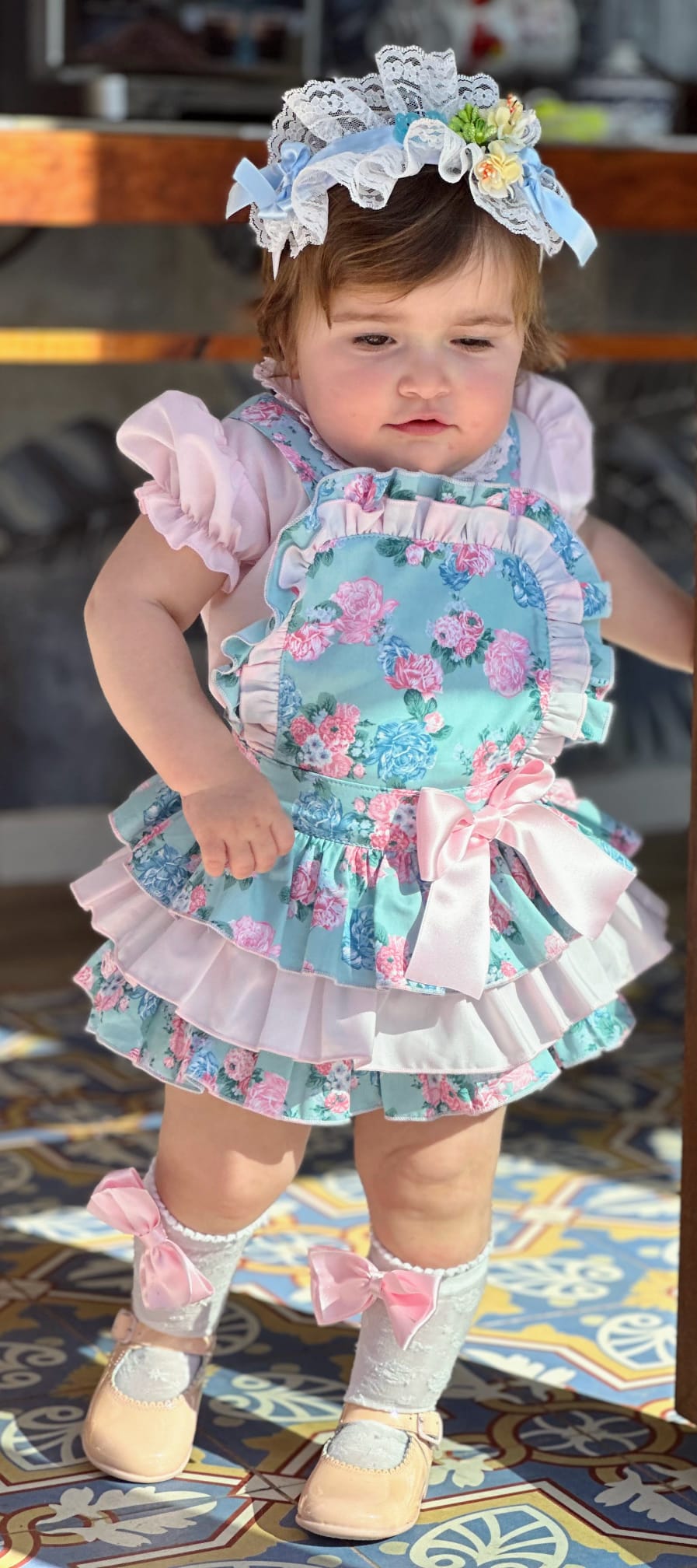 Sonata Pink Blouse & Skort Romper Set - (Made To Order)