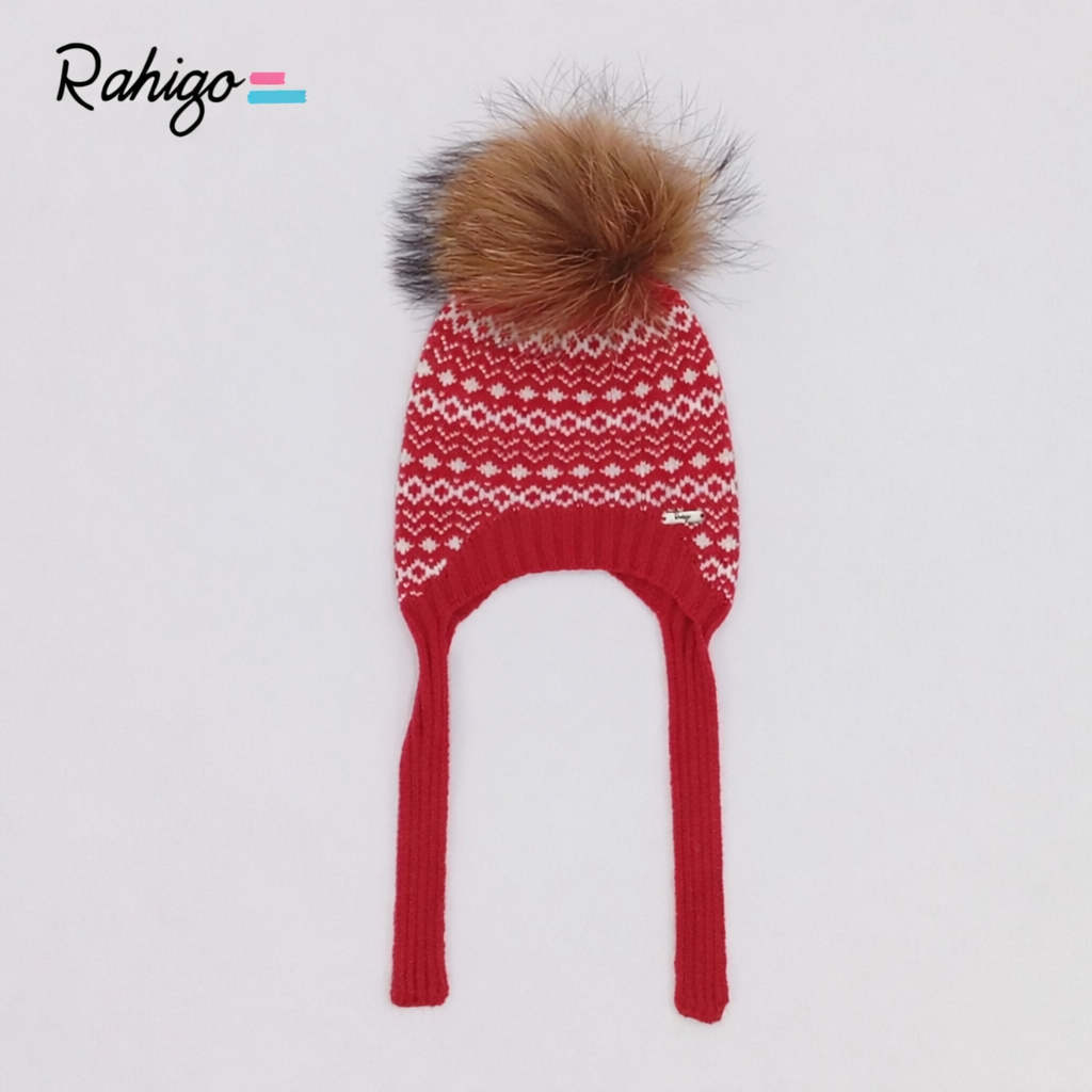 Rahigo Baby Boys Red & Cream Romper, Pom String Hat & Socks - AW26 (Preorder)