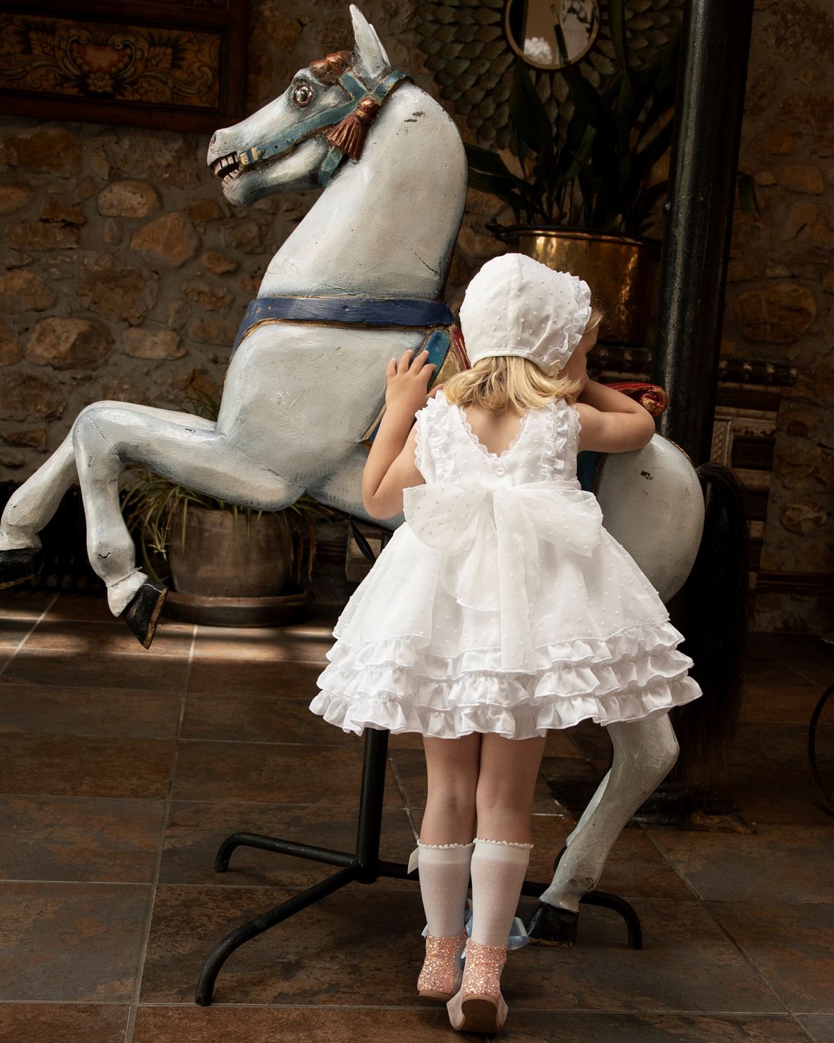 Sonata White Ruffle Dress - (Made to order)