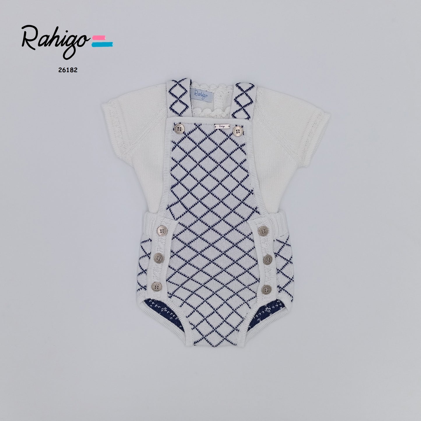 Rahigo Baby Boys White & Navy Romper & Jumper Set - SS26 Preorder