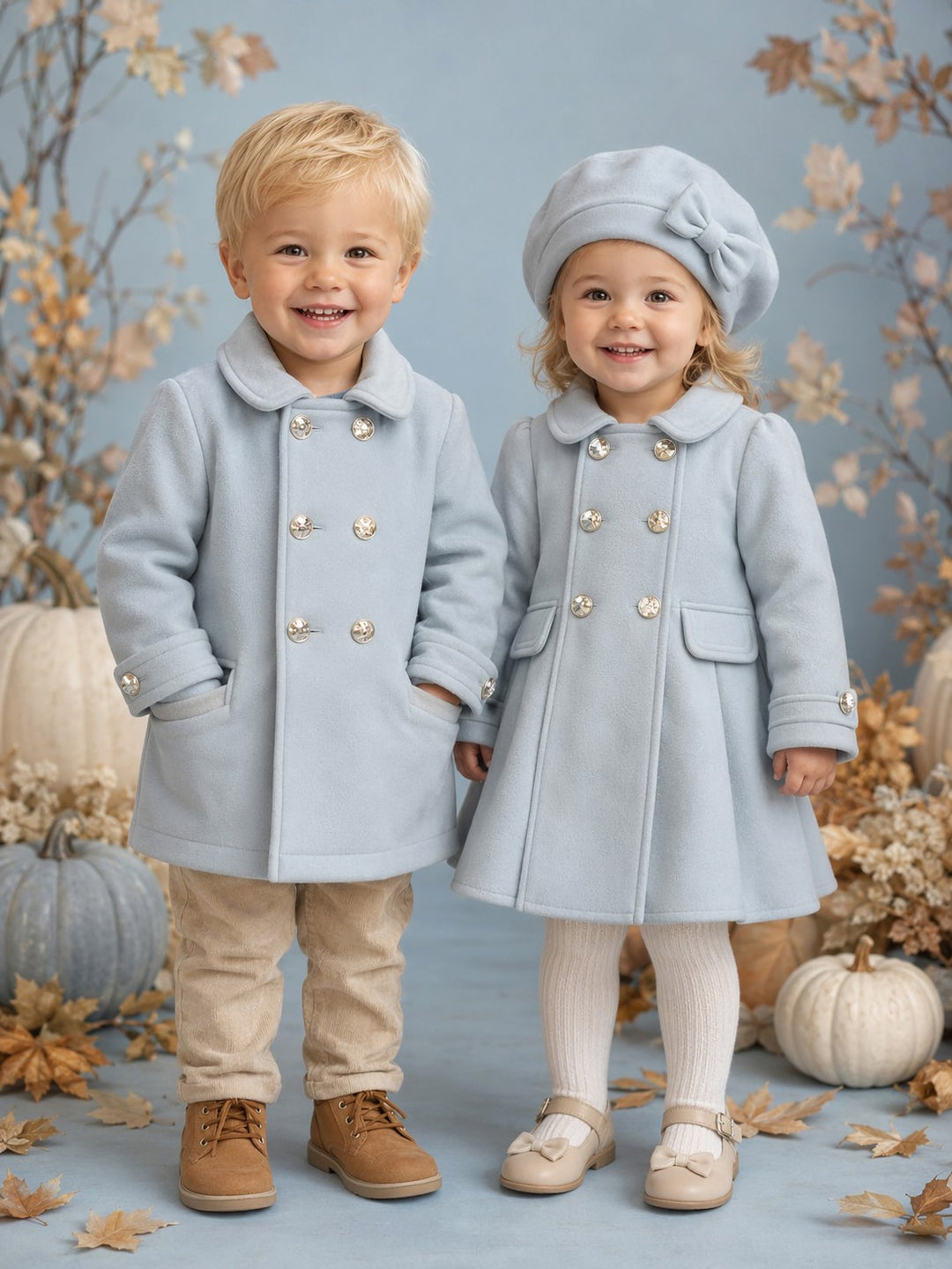 Girls Blue Matching siblings Coat