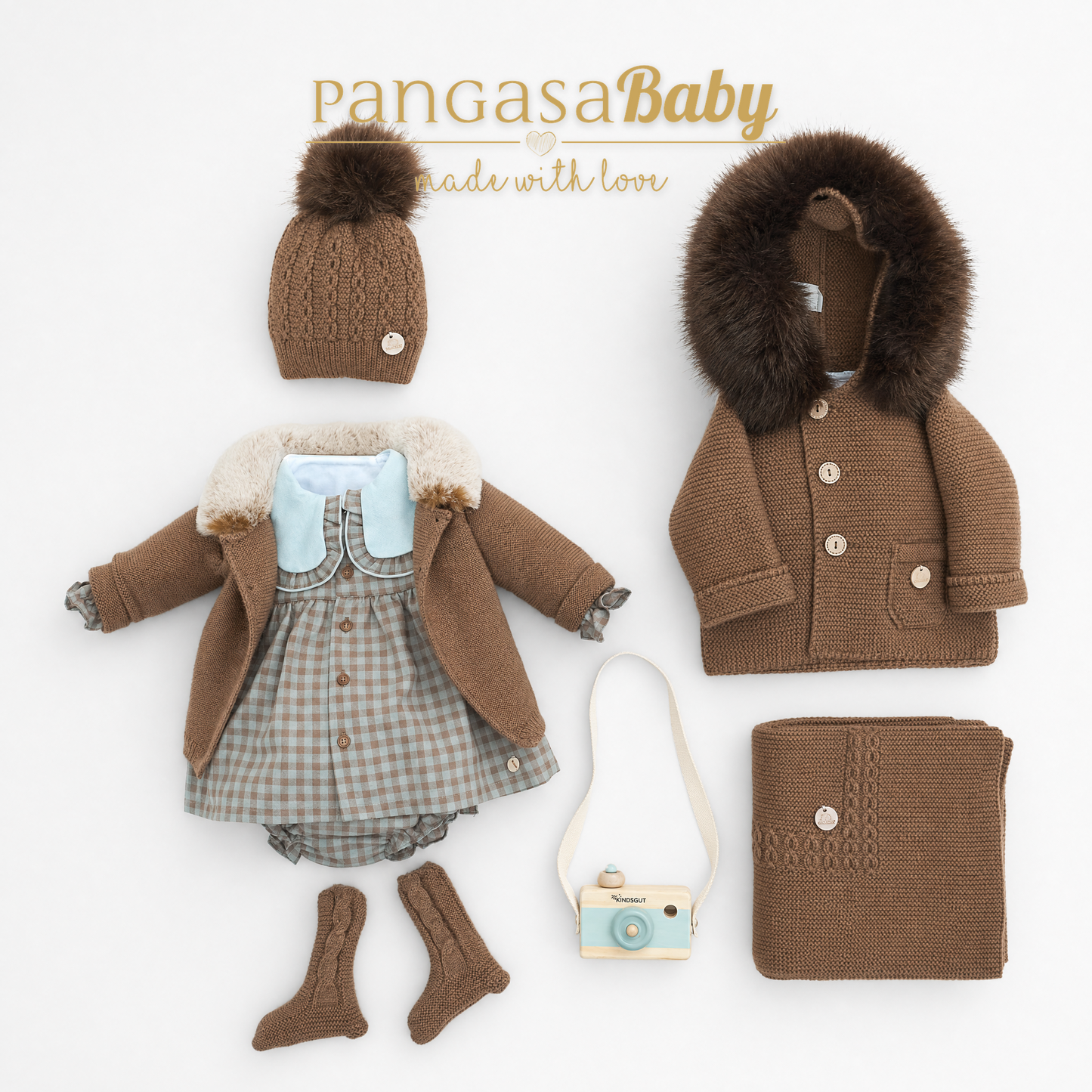Pangasa Baby Vichy Mint Checked Dress & Knickers ~ AW26 Preorder