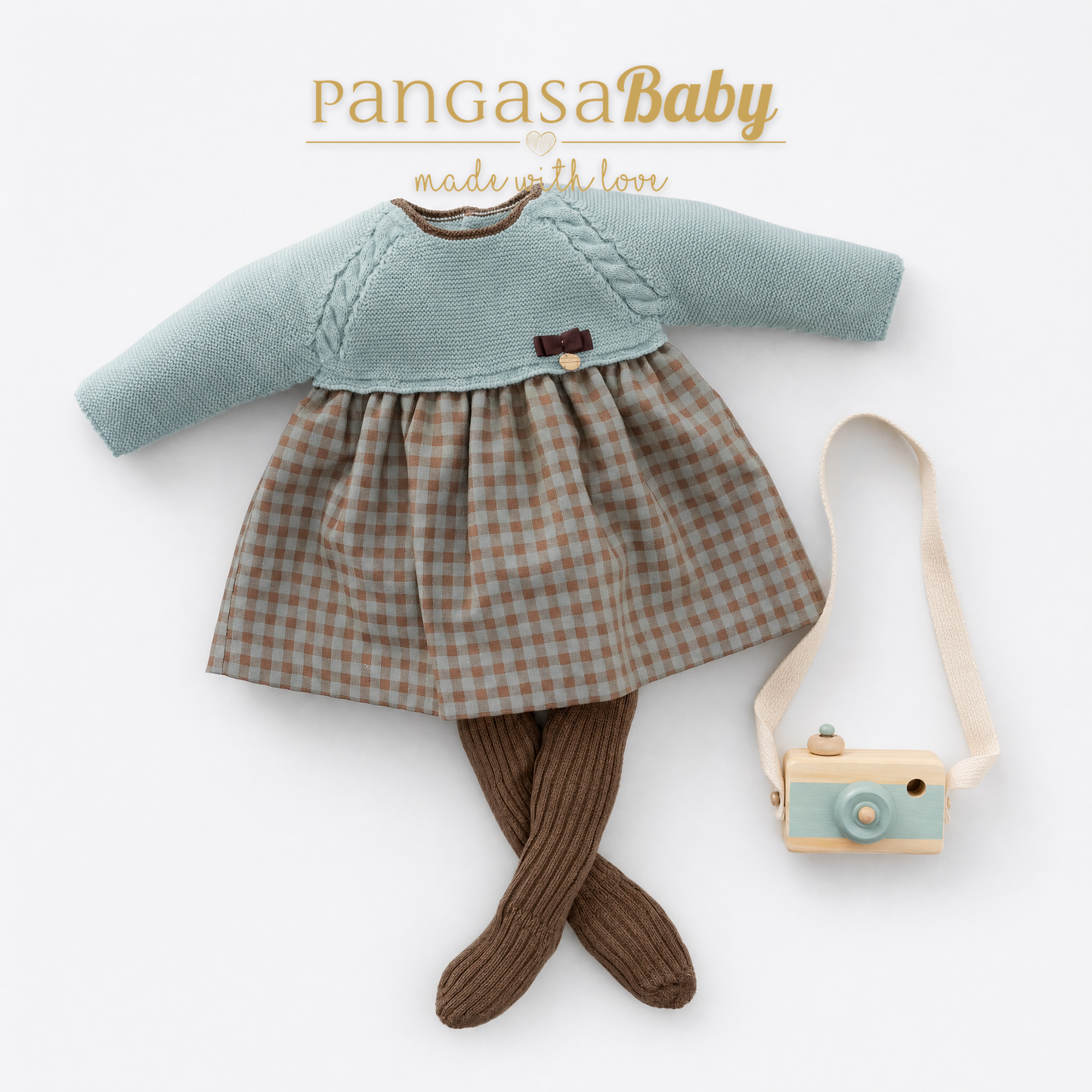 Pangasa Baby Vichy Mint Dress & Knickers ~ AW26 Preorder