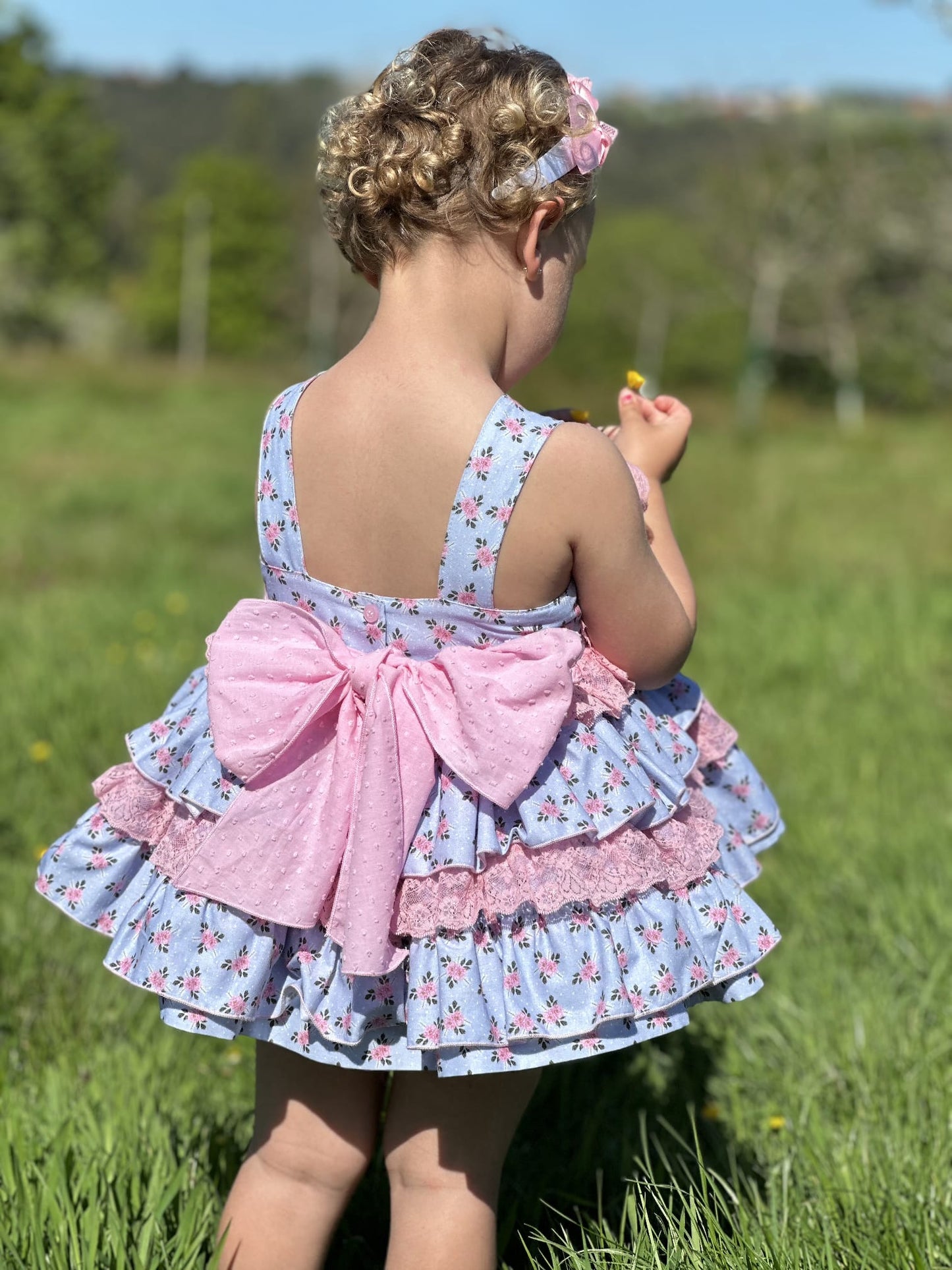 Sonata Pink & Blue Puffball Dress - (Made To Order)