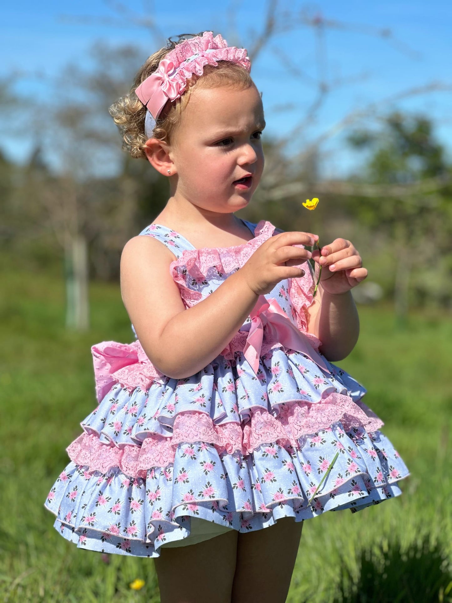 Sonata Pink & Blue Puffball Dress - (Made To Order)