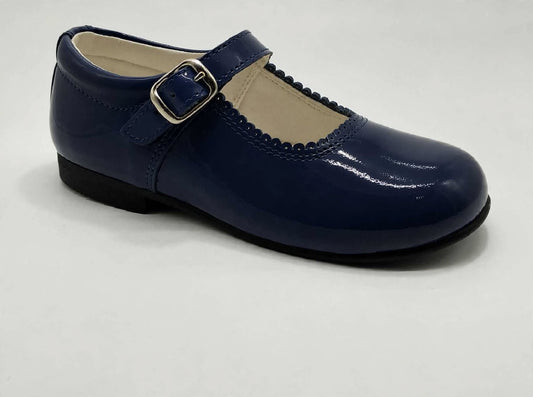 Amor Bambino Navy Mary Jane Girls Leather Patent Shoes (Preorder)