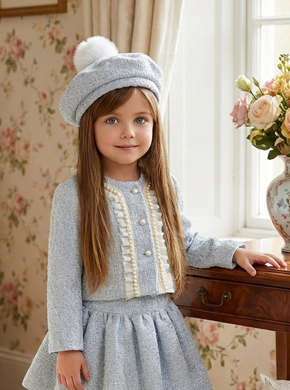Girls Sonata Handmade Baby Blue Skirt SS26 (Made to order)