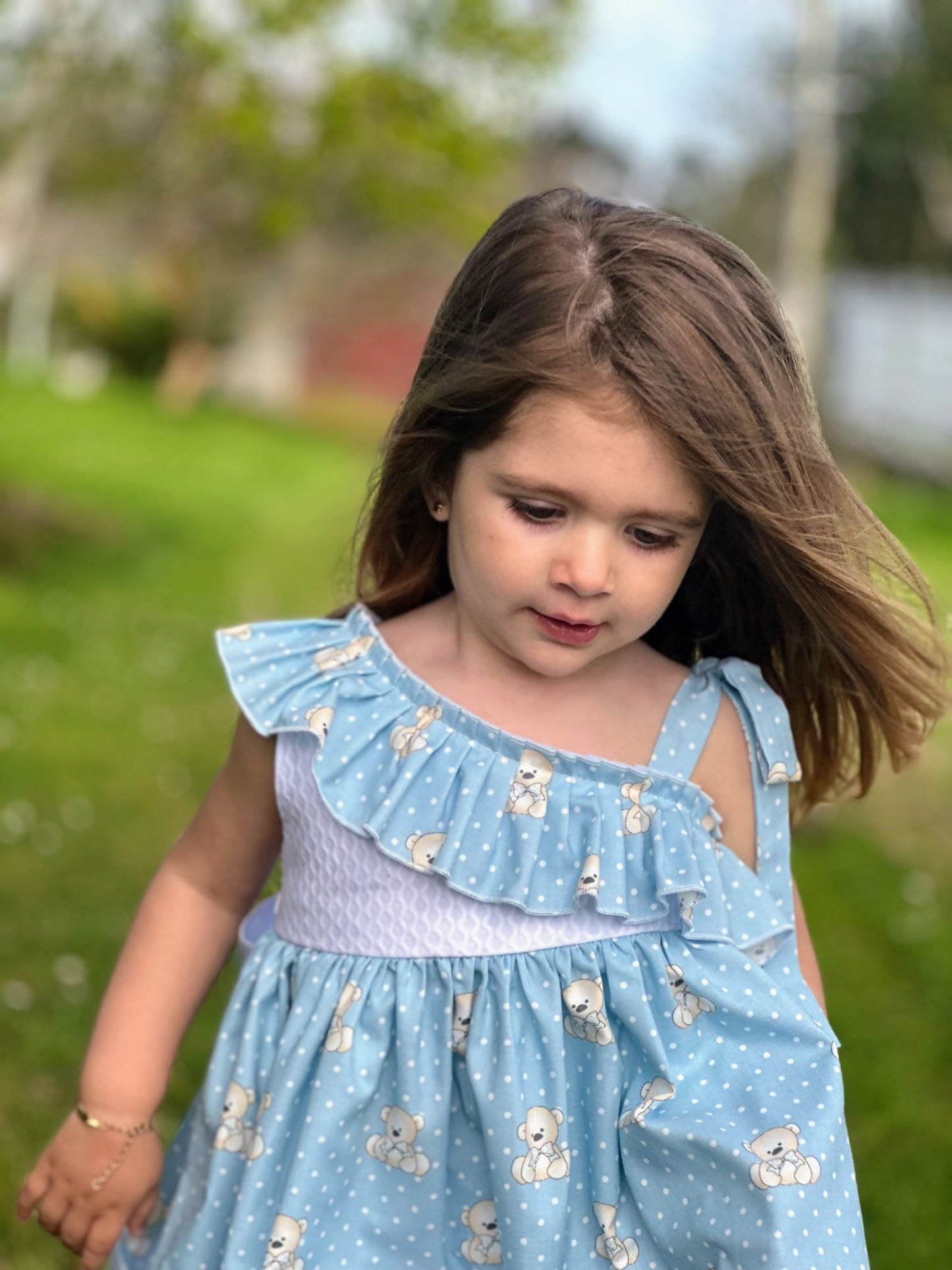 Sonata Teddybear Print Dress  - (Made To Order)