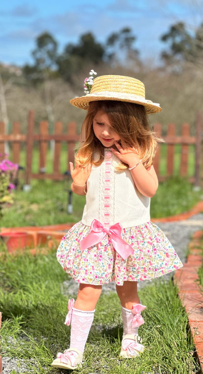 Girls Sonata Drop Waist Pique Dress - (Made To Order)