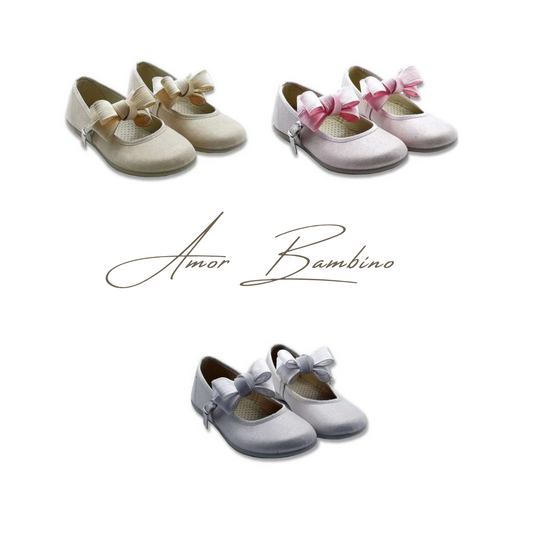 Mary Jane Canvas Shoes with bow