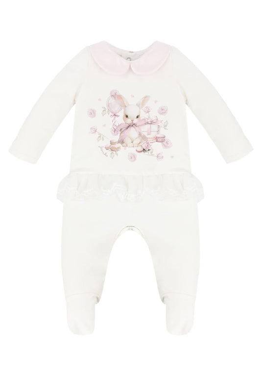 Baby Girls Snoffi Rose Bunny Babygrow