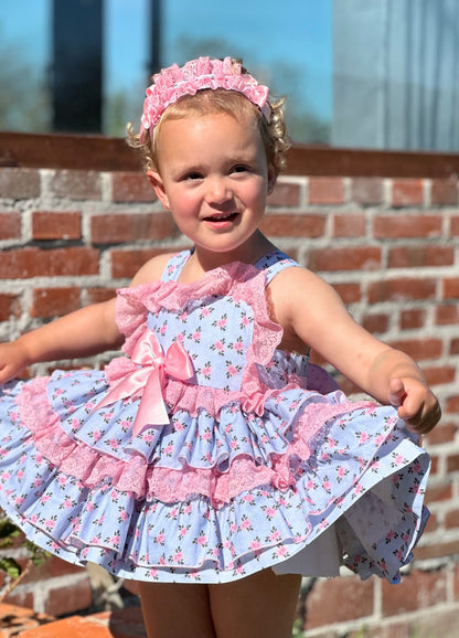 Sonata Pink & Blue Puffball Dress - (Made To Order)