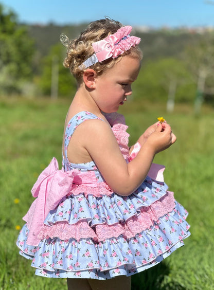 Sonata Pink & Blue Puffball Dress - (Made To Order)