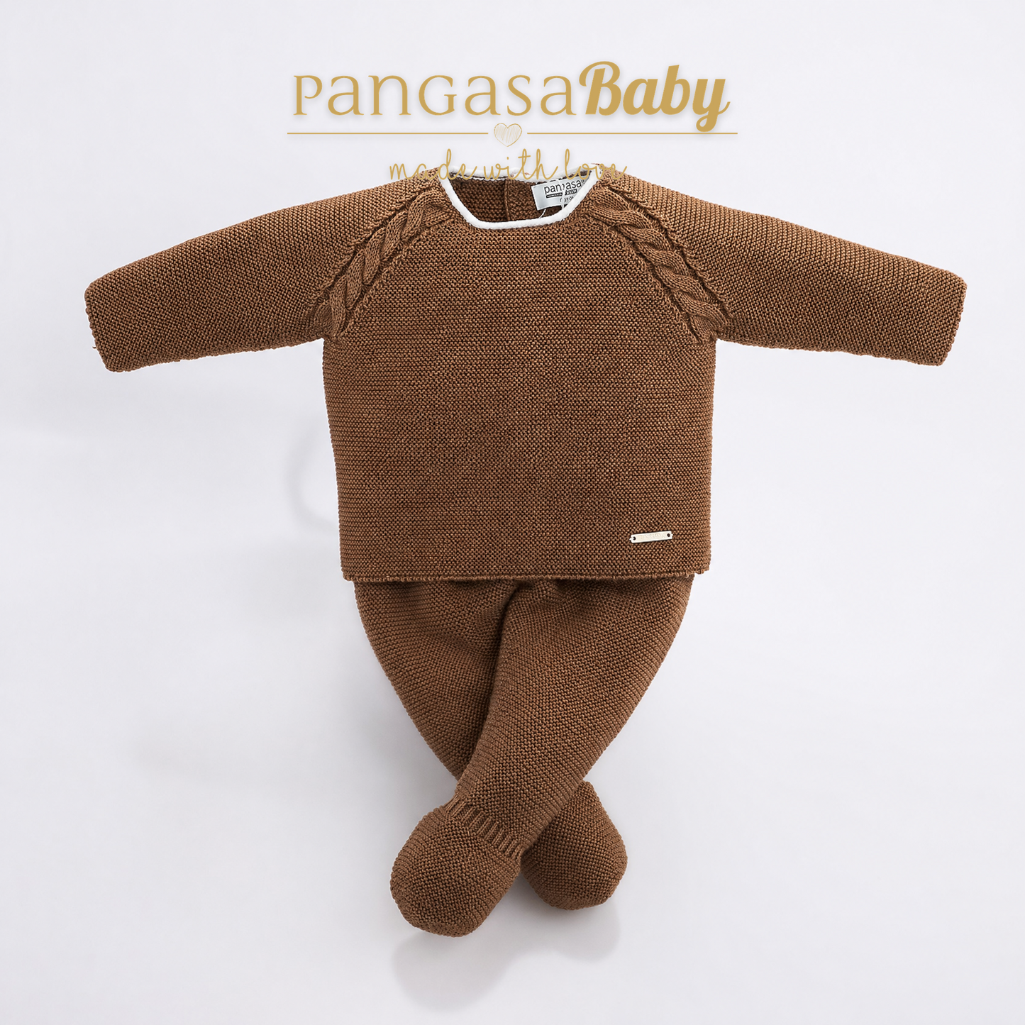 Pangasa Baby Boys Chocolate 3 Piece Knitted Set  ~ AW26 Preorder
