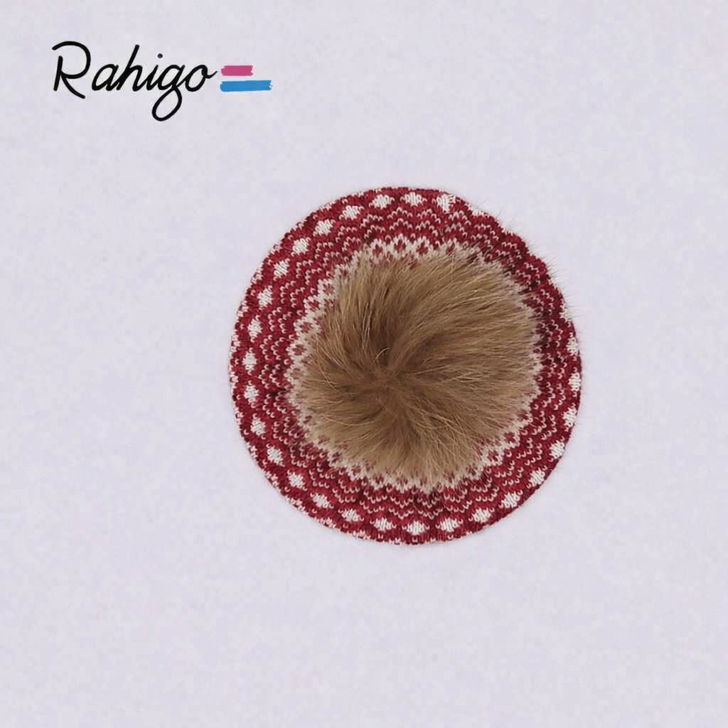 Rahigo Girls Burgundy Red & Cream Beret - AW26 (Preorder)