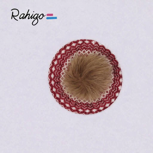 Rahigo Girls Burgundy Red & Cream Beret - AW26 (Preorder)