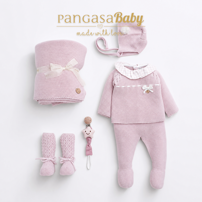 Pangasa Baby 3 Piece Pink Knitted Set ~ AW26 Preorder
