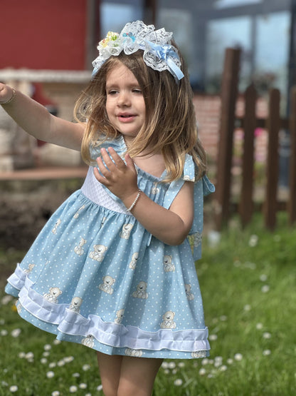 Sonata Teddybear Print Dress  - (Made To Order)