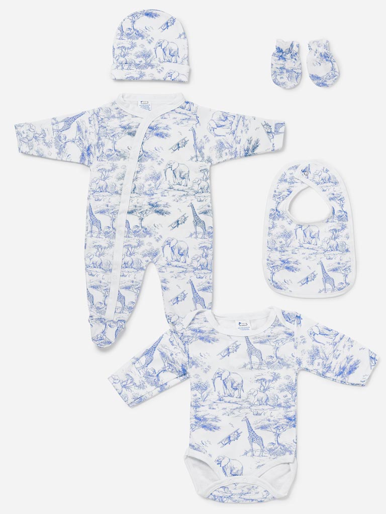 Boys Baby Blue Safari 5 piece Set