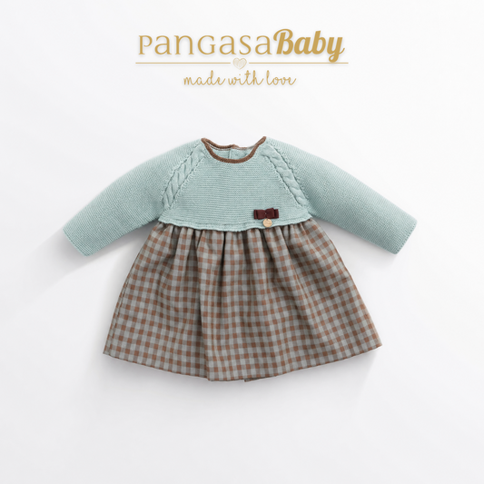 Pangasa Baby Vichy Mint Dress & Knickers ~ AW26 Preorder