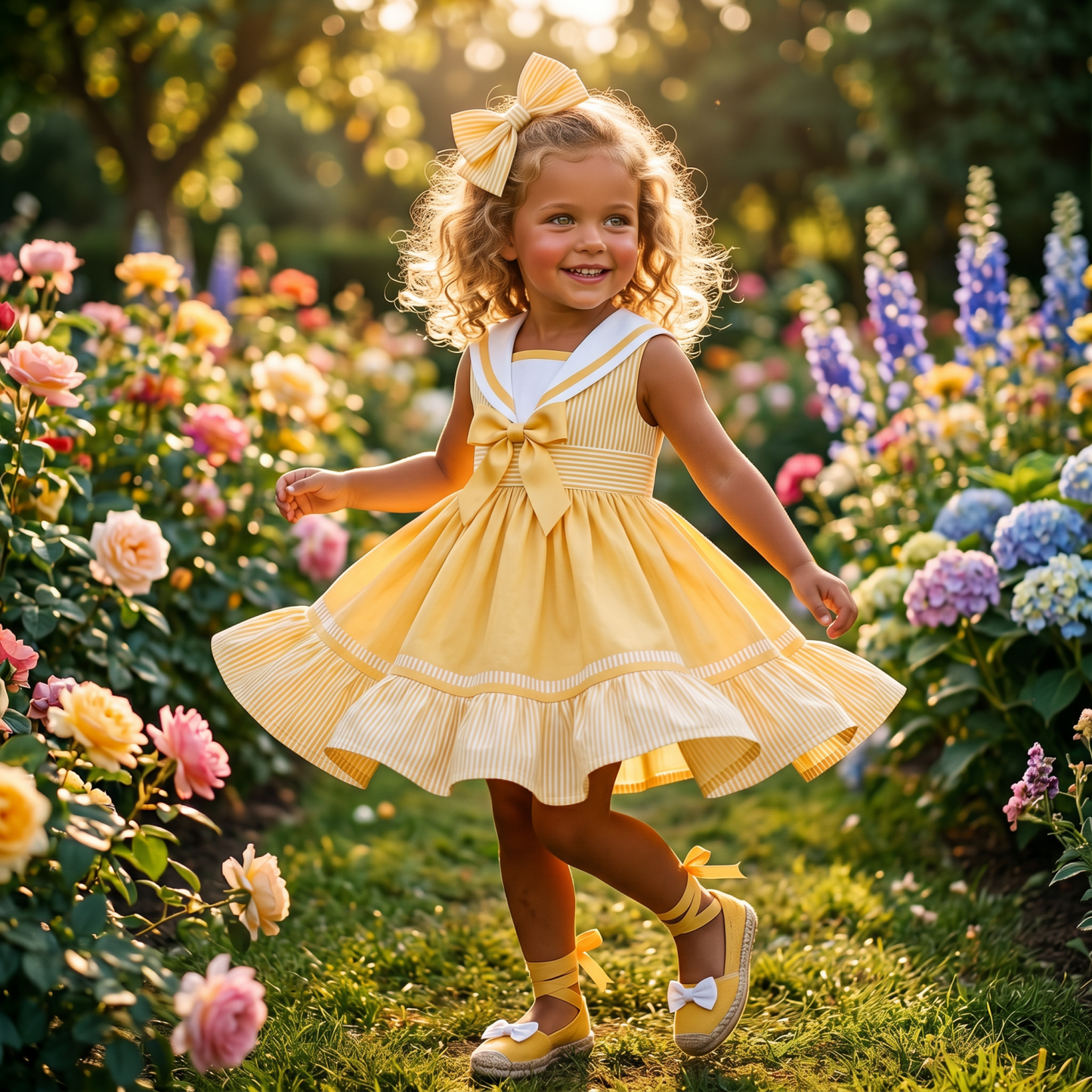 Sonata Girls Yellow Sailor Dress SS26 - (Made To Order)