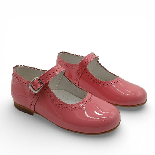 Coral Amor Bambino Mary Jane Girls Leather Patent Shoes (In Stock)