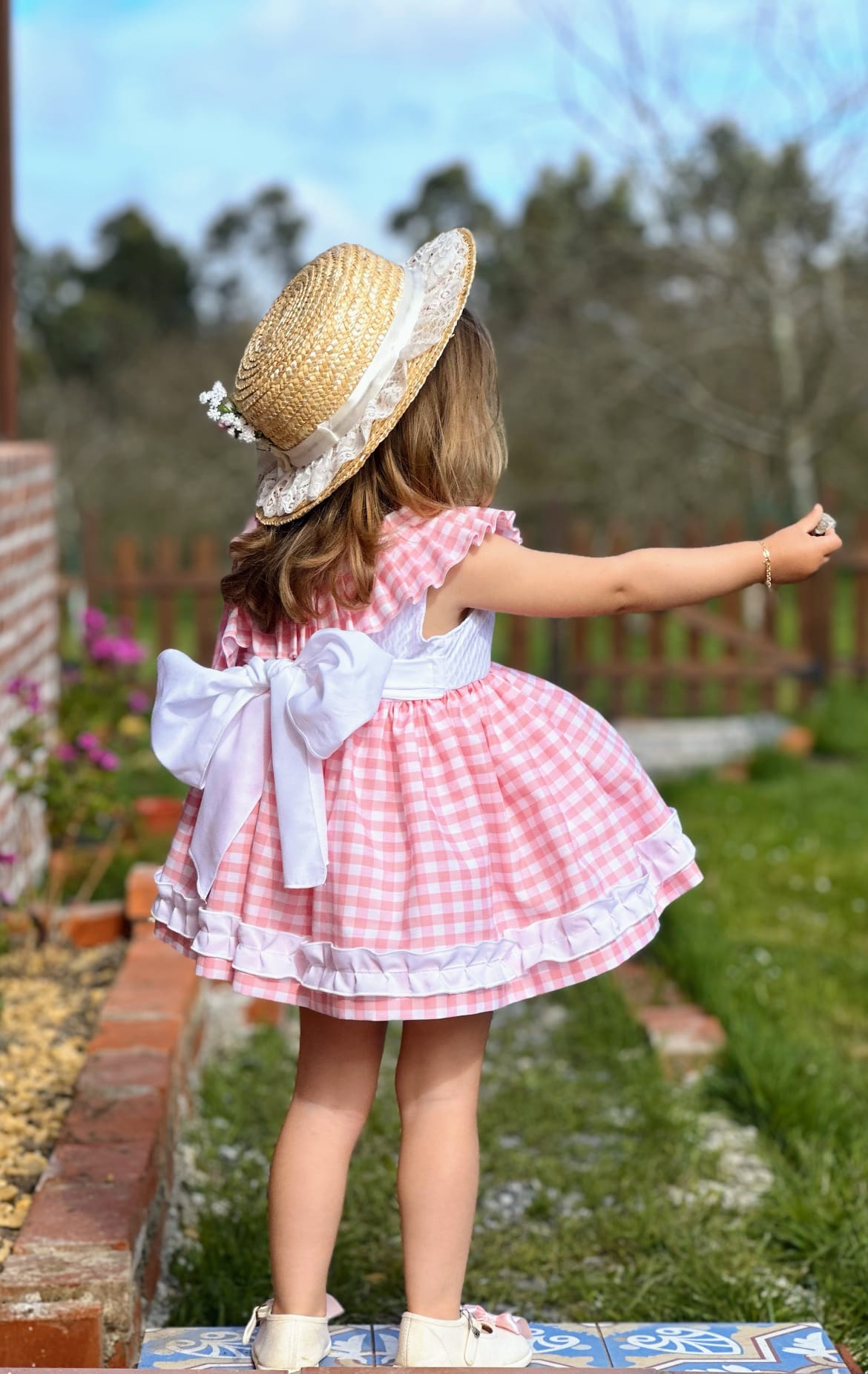 Sonata Pink & White Gingham Dress - (Made To Order)