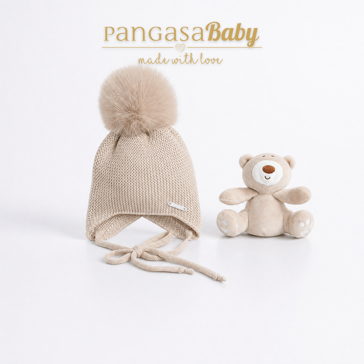 Pangasa Baby Fur Pom String Tie Hat - 14 Colours - Preorder