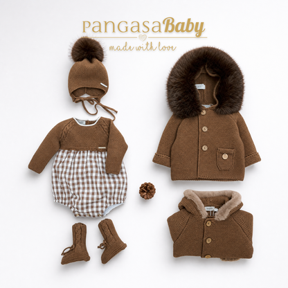 Pangasa Baby Chocolate Halfknit Romper ~ AW26 Preorder