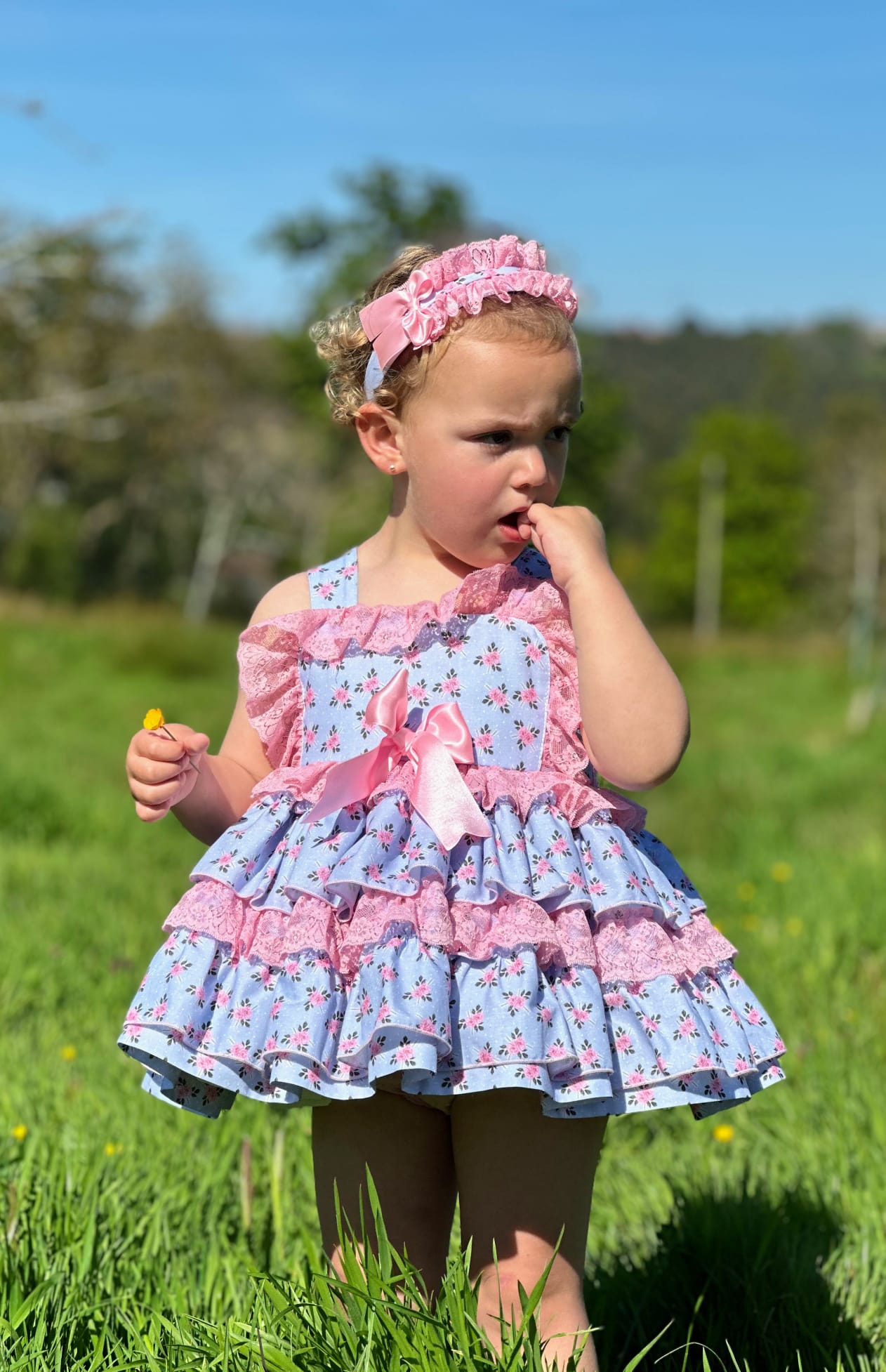Sonata Pink & Blue Puffball Dress - (Made To Order)
