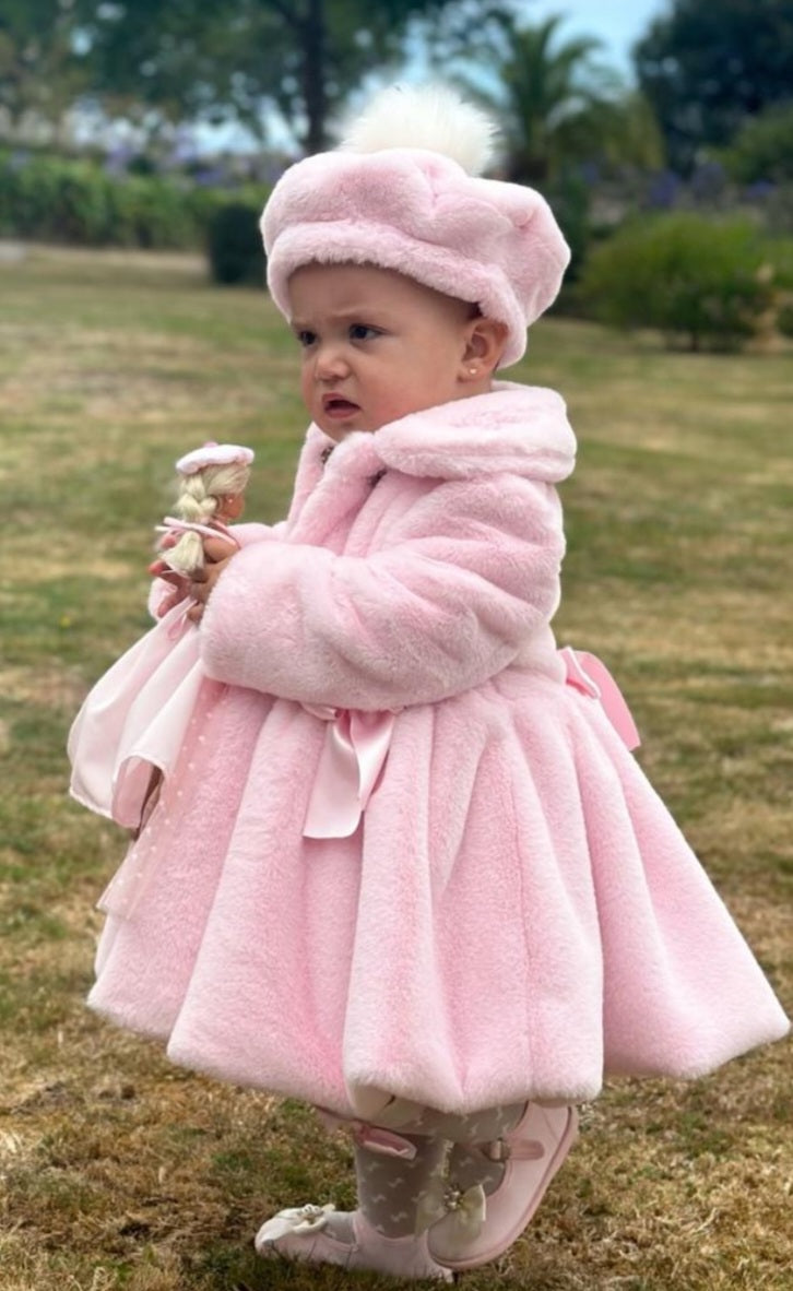 Pink Soft Fur Girls Handmade Sonata Coat AW (Made To Order)