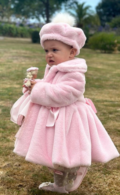 Pink Soft Fur Girls Handmade Sonata Coat AW (Made To Order)